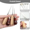 HARY 4Pcs bradawl Tool Gourd Shape Leather Tools Brown Beige