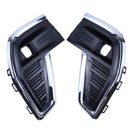 MOTOKU Front Driver and Passenger Side Fog Light Cover Bezel with Chrome Molding for GMC Acadia Denali 2020-2023