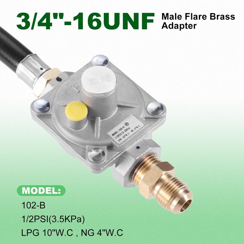 Natural Gas/Propane Grill Conversion Kits, Pressure Regulator Valve with Orifice