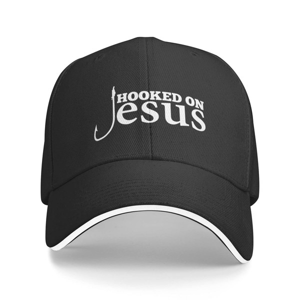 Funny Hooked On Jesus Christian God Faith Cross Trucker Hat