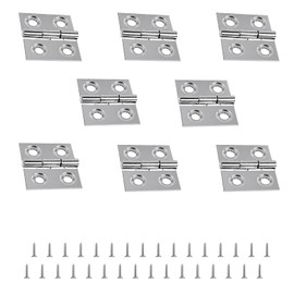 8 Pcs Stainless Steel Folding Hinges 0.98 Inch Cabinet Hinges, Rustproof Small Door Hinges, Reinforced Design for Cabinets, Foldable Tables, Toolboxes, Outdoor Furniture
