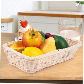 COLLBATH 1Pc Hand Woven Fruit and Bread Basket Rustic Storage Container for Home Smooth Burr Design for Safe Handling for Dining and Picnics