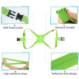 Travelkin Luggage Straps Bag Bungees for Suitcases Add a Bag, Travel Bag Bungee Belt for Luggage Carry On Bag (Green 2 Pack)