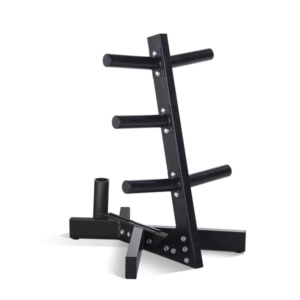 CAP Barbell Olympic Plate Tree Storage Rack for Weights and Bar, Black
