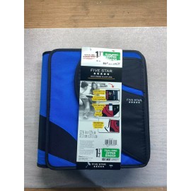Five Star Zipper Binder Organizer 1 1/2" 800 Sheet Capacity 3 ring Blue - New