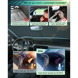 GAFAT Kompatibel mit VW Passat B8 Variant GTE Alltrack 2016-2023 Sonnenschutz Frontscheibe Innen, Windschutzscheibe Sonnenschirm Sonnenblende, Abkühlung, UV Schutz, Pasat B8 Zubehör