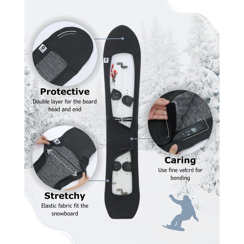 MONS Powder Snowboard Protection Soft Cover for Board Bag with