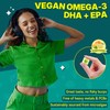 Algae Omega 3 Gummies 1000mg, Plant Based DHA 460mg &