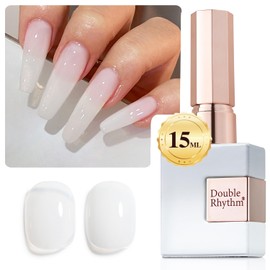 Double Rhythm- Esmalte en gel translúcido, transparente, neutro, natural, claro, lechoso, mismo color, mismo frasco, 15 ml, esmalte de uñas en...     