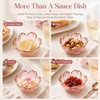 Gold Rim Glass Dipping Bowls, Cherry Blossom Sauce Dishes