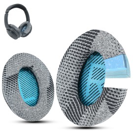 Krone Kalpasmos Kühl Gel Profi Bose Ersatz ohrpolster passend für Bose QuietComfort 35 ii / QC35 / QC25 / QC2 / QC15 / Ae2 / Ae2i / Ae2w / SoundTrue und SoundLink - graues Musterstoff (Blau)