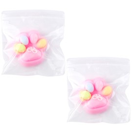 2pcs Cat Paw Squeeze Toys, Jelly Kitty Paw Fidget Toys Squishy Soft Squishy Animals Paw Kawaii Cat Paw Squishy for Home Office Relaxing (Dopamine Pink)