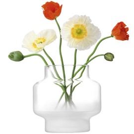 LSA International Mist Part Frost White Vase 7.5”, Luxury Stylish Decorative Flower Holder Modern Home Decoration