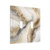 White Gold Marble 2 Gang Double Toggle Decorative Light Switch