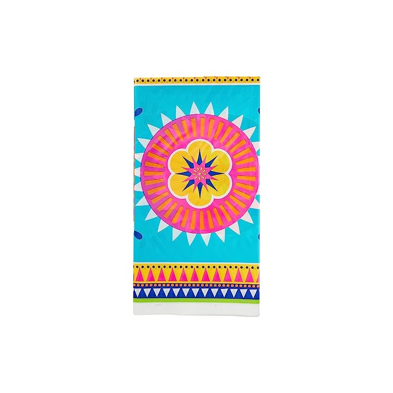 Boho Fiesta Rectangular Plastic Table Cover (137cm x 213cm) -