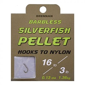 Drennan Barbless Silverfish Pellet Hooks To Nylon: 18