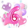 Yoehlon Pink Dog Paw Birthday Balloons, 12 PCS, Paw Print