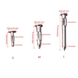 ArrErr 38 Pack Rachet Belt Pin Replacement Screw Side Rivet Fix Plug Nail Pins for Leather Belts Sliding Automatic Buckle Repair Parts Hardware Components