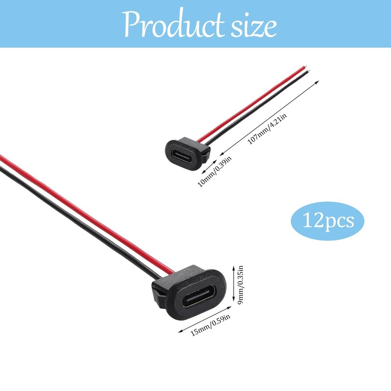 OMIGA USB Socket Installation Pack of 12 USB C Female