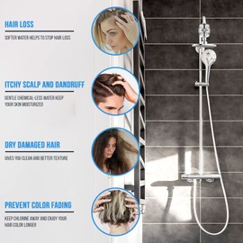 ABODE Beauty - Filtro de ducha de 15 etapas para un cabello hermoso y cuero cabelludo saludable con 2 cartuchos, listo para usar