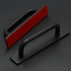 Ravinte Decor 24 Pack Adhesive Handles Self Stick Instant Cabinet Handles 5.83" Stick on Cabinet Hardware Drawer Push Pull Helper Sliding Screen Door Pulls for Sliding Closet Window Wardrobe - Black