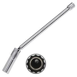 VASTOOLS Spark plug socket with magnetic insert 16 mm, drive 10 mm (3/8 inch), outer diameter: 21 mm, 12-point, 28 cm extension, CR-V steel