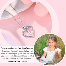 PINKDODO Confirmation Gifts for Girls Catholic Easter Gifts for Teens Kids Goddaughter Cross Necklace