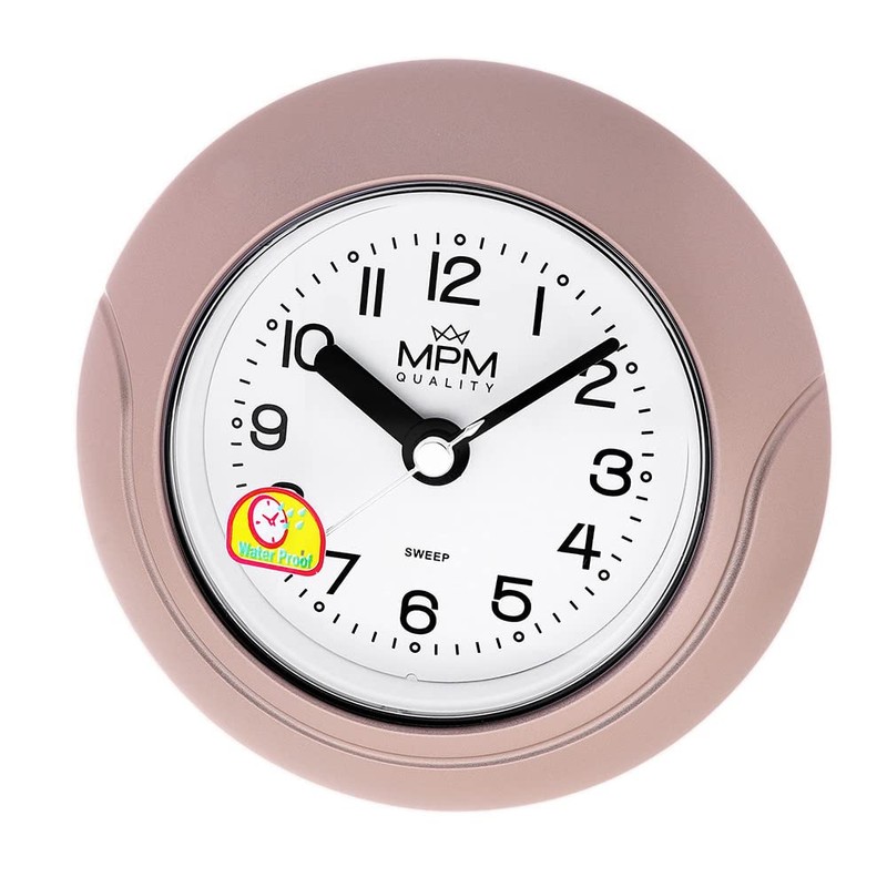 MPM Quality Design Bathroom Clock Plastic Quartz Movement Sweep 3-5