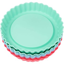 Lurch 83016 FlexiForm Tortelett 6er Set / 6 Backförmchen für 6 kleine Küchlein, aus 100 % BPA-freiem Platin Silikon, pastel mix, 12.3 x 12.3 x 5 cm