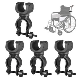 BOHUIZ 4 Pcs Cane Holder for Walker, Universal Walking Stick Holders for Wheelchair Walking Stick Rollator for Wheelchair Mobility Scooter Crutch Holder Walker Accessories