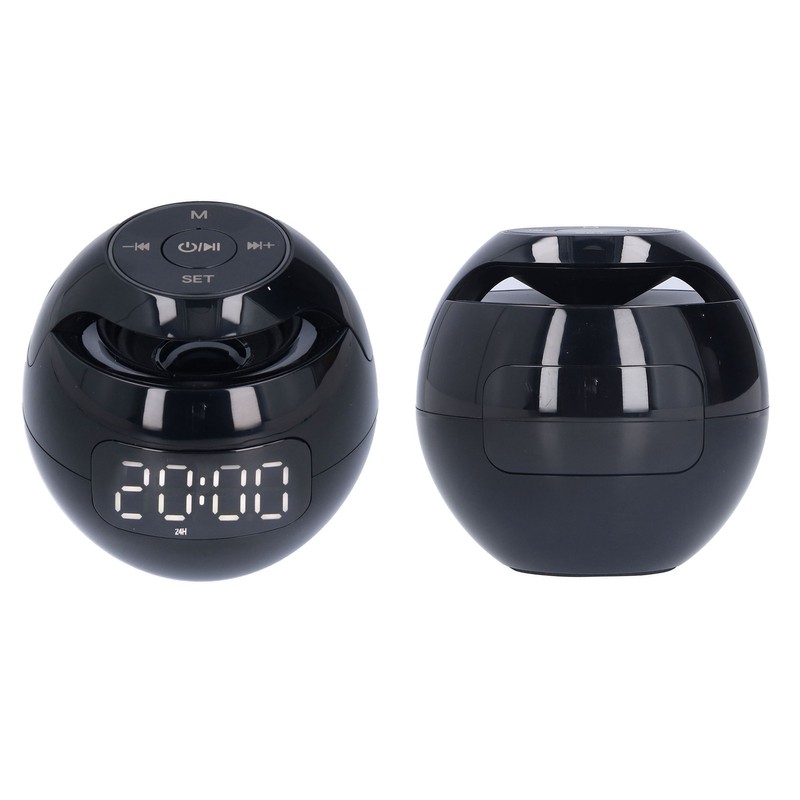 Multifunctional Bluetooth 5.0 Alarm Clock Speaker Rechargeable Ball Shape Portable