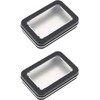 LIGHUFEIC 2 Pack Visualization Metal Hinged Tin Box Metal Rectangular