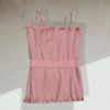 Unbranded Light Pink Baby Doll Pleated Statement Tank, Spaghetti Straps,
