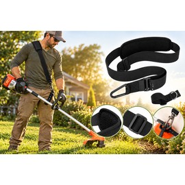 Adjustable Trimmer Shoulder Strap for Yard Work – Padded Support for Grass Trimmers, String Trimmers & Leaf Blowers