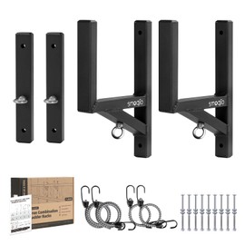 SMOQIO Enclosed Trailer Ladder Rack - 2 Racks, 200lb Load, Black Aluminum, Side Mount Utility for Side Wall