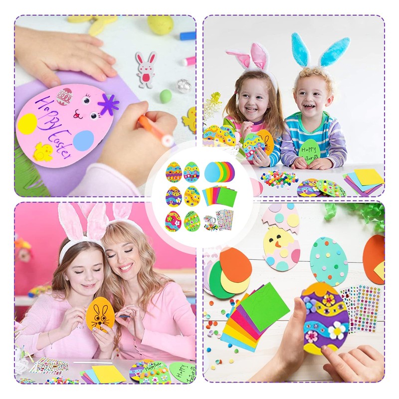 Easter Eggs Craft Set for Children, Easter Pendant Crafts, Easter