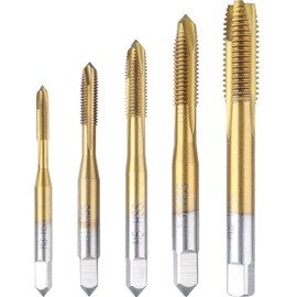 Wolfride Spiral Drill Tap Set, Drilling and Threading, 5-piece Set, Carbide Tap Drill Bit, Chamfering Tap, Hexagonal Shaft, Spiral Bit, HSS High Speed Steel, For Ironworking, Metalwork, Drill Set M3, M4, M5, M6, M8