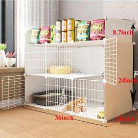 Cat Cage Indoor DIY Cat Playpen Detachable Metal Wire Kennels Indoor Enclosures DIY Cat Playpen Metal Kennel (2 Tier)