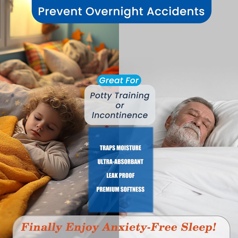 Washable Underpads,Super Absorbency Reusable Bedwetting Incontinence Pads for Kids, Adults,