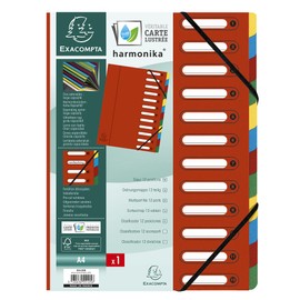 Exacompta Harmonika 55125E Organiser File Red 12 Compartments for A4