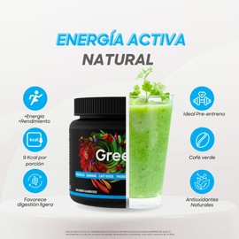 GreenPulse Performance Morning Boost | Jugo Verde con Guaraná y Café Verde | Pack de 2 | 60 porciones