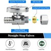 20 Pack Stop Valves, 1/4 Turn Straight Stop Valves, 3/8"