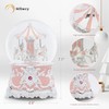 Carousel Horse Music Box Silver Pink Christmas Snow Globes Lantern