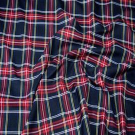 StoffBook Black Classic Tartan Tartan Fabric, Checked Fabric, D246
