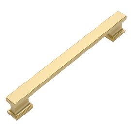 Amerdeco 10 Pack Brushed Gold Cabinet Pulls 5 Inch(128mm) Hole Center Kitchen Cabient Hardware Gold Cabinet Handles Drawer Pulls ZH0013