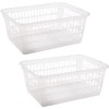 (Pack of 2) 9.7 Litre Clear Storage Baskets - 37cm