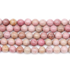 Malahill Natural Stone Beads for Jewelry Making Loose Beads with Stretch Cord for Jewelry Making Bracelets Necklaces 4mm=180pcs Rhodonite 4mm