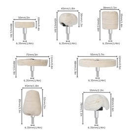 Kit de Ruedas de Pulido de 7 Piezas, Ruedas de Pulido para Pulido de Aluminio, Taladro de Pulido de Franela de Algodón con Vástago de 1/4 de Pulgada para Pulido de Vidrio de Metal