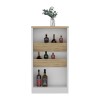 Kenton Kitchen Island with Two Bottle Organizer and Shelf Practical