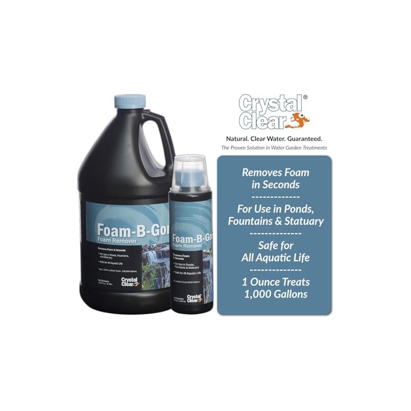 CrystalClear Foam-B-Gone Pond Foam Remover - 1 Gallon Treats Up